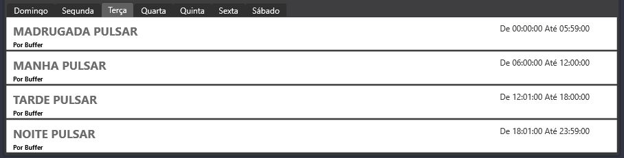 Tela para agendar a gravação dos vídeos